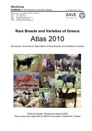 Rare Breeds and Varieties of Greece Atlas 2010 - SAVE Foundation