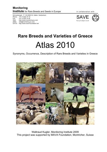 Rare Breeds and Varieties of Greece Atlas 2010 - SAVE Foundation