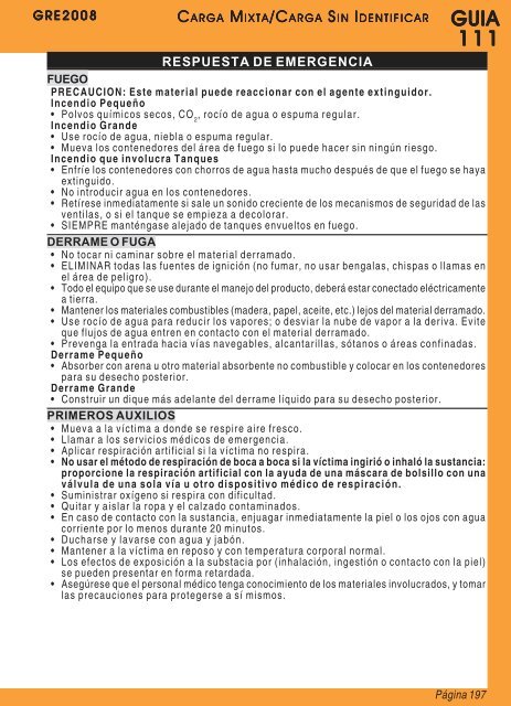 Guia de Respuesta en caso de Emergencia - 2008 - PHMSA