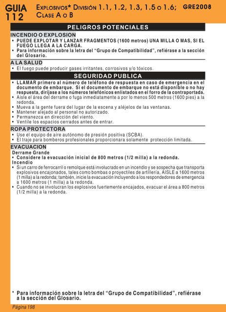 Guia de Respuesta en caso de Emergencia - 2008 - PHMSA