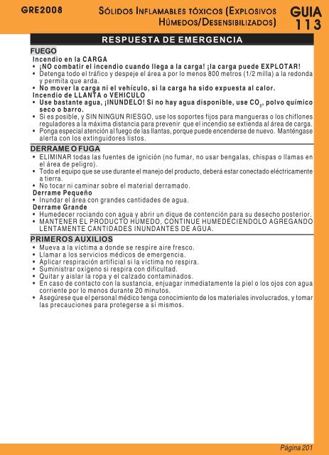 Guia de Respuesta en caso de Emergencia - 2008 - PHMSA
