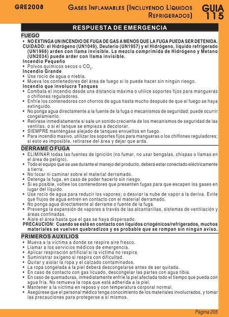 Guia de Respuesta en caso de Emergencia - 2008 - PHMSA