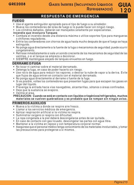 Guia de Respuesta en caso de Emergencia - 2008 - PHMSA