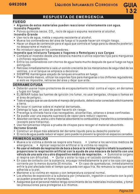 Guia de Respuesta en caso de Emergencia - 2008 - PHMSA