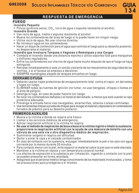 Guia de Respuesta en caso de Emergencia - 2008 - PHMSA