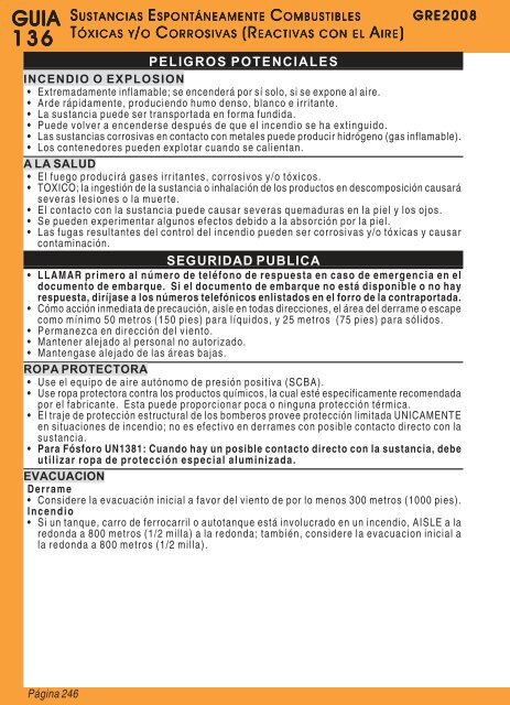 Guia de Respuesta en caso de Emergencia - 2008 - PHMSA