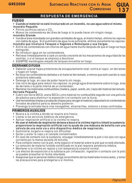 Guia de Respuesta en caso de Emergencia - 2008 - PHMSA