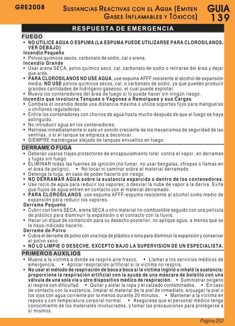 Guia de Respuesta en caso de Emergencia - 2008 - PHMSA