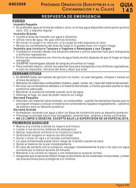 Guia de Respuesta en caso de Emergencia - 2008 - PHMSA