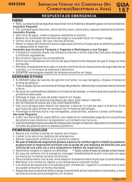 Guia de Respuesta en caso de Emergencia - 2008 - PHMSA