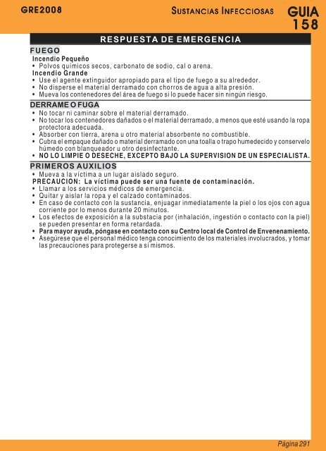Guia de Respuesta en caso de Emergencia - 2008 - PHMSA
