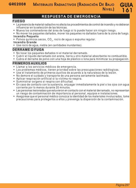 Guia de Respuesta en caso de Emergencia - 2008 - PHMSA