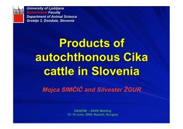 Products of autochthonous Cika cattle in Slovenia - SAVE Foundation