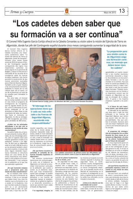 Suplemento Armas y Cuerpos nº 353 Mayo 2012 - Ejército de tierra