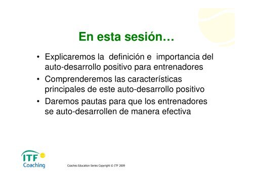 auto- desarrollo positivo para entrenadores de alto rendimiento