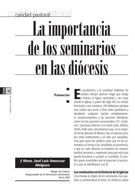 Lugares de formación La importancia de los seminarios en las ...