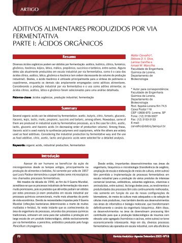ácidos orgânicos - Revista Analytica