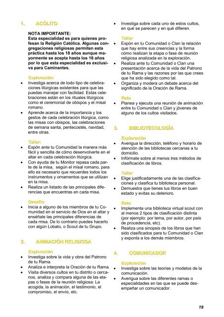 Manual de Especialidades (Caminantes y Rovers) - Scouts del Perú