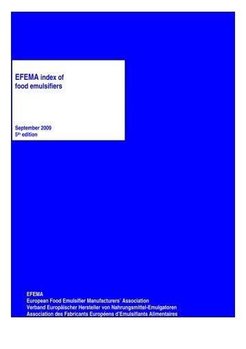 EFEMA index of food emulsifiers