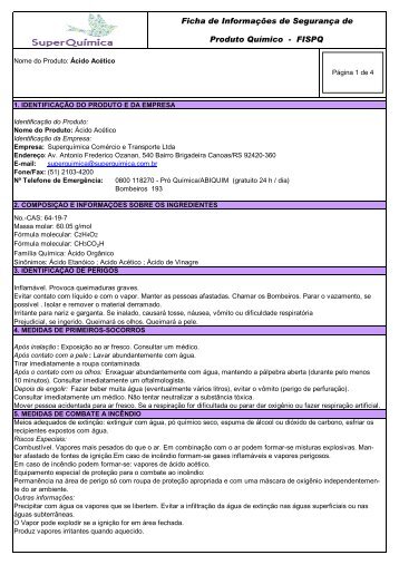ÁCIDO ACETICO - Superquimica.com.br