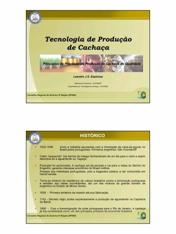 Tecnologia de Produção de Cachaça - Conselho Regional de ...