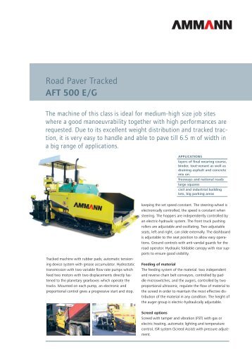 Road Paver Tracked AFT 500 E/G - Ammann Group