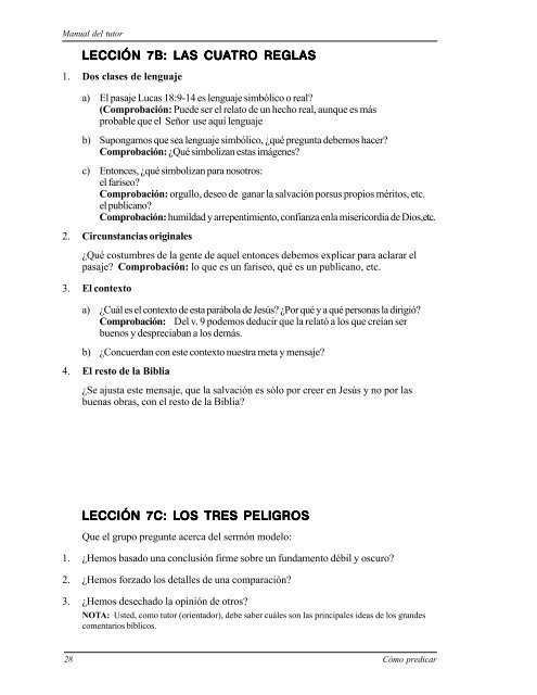 MANUAL TUTOR Cómo Predicar.pdf - Centro Cristiano VIDA NUEVA