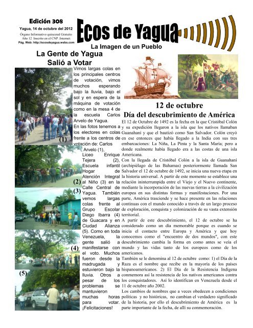 Ecos 308.pdf - Ecos de Yagua, Organo Informativo Quincenal ...