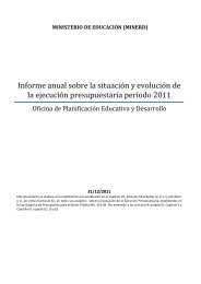 Informe de Ejecución 2011 final - Ministerio de Educación de la ...