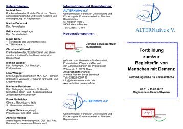 Fortbildung zum/zur Begleiter/in von Menschen mit Demenz