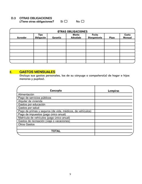 Formulario 001 - Tribunal Superior de Cuentas