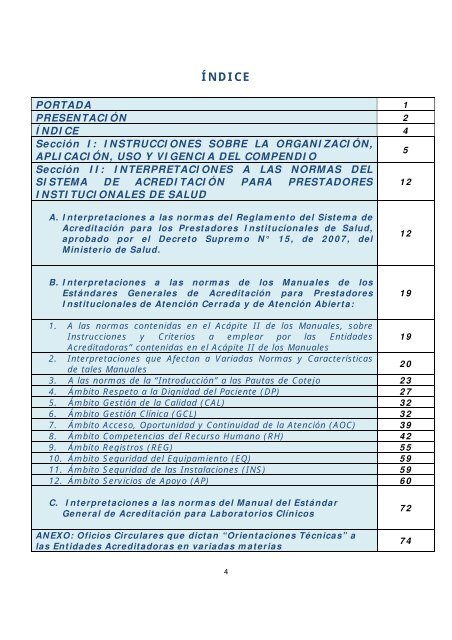 Compendio de Circulares Interpretativas sobre las normas del