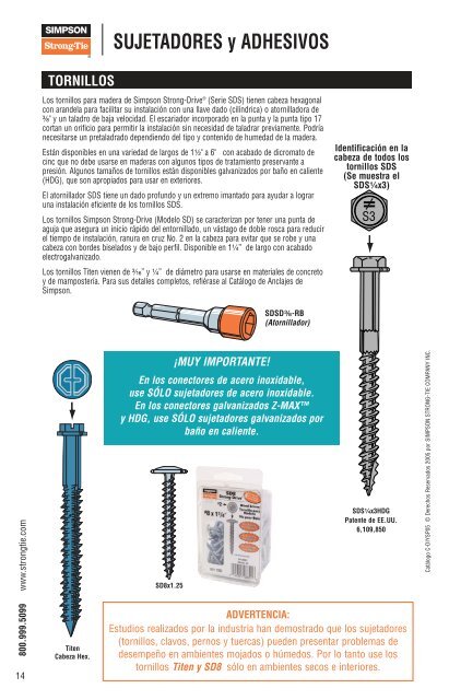 Catalog: Conectores Para Proyectos del Hogar - Simpson Strong-Tie