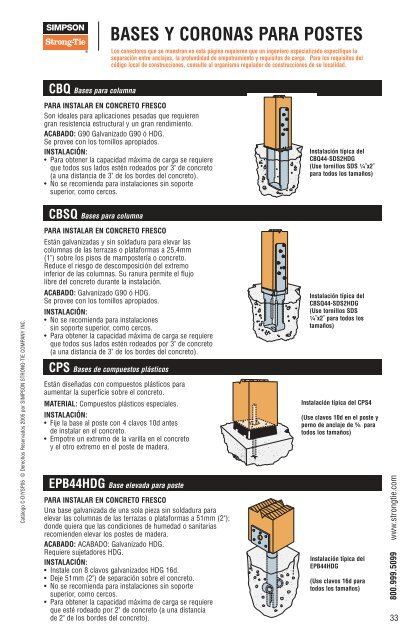 Catalog: Conectores Para Proyectos del Hogar - Simpson Strong-Tie