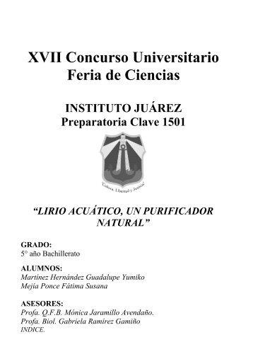 Lirio acuático, un purificador natural - Feria de las Ciencias - UNAM