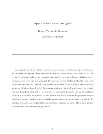 Apuntes de cálculo integral