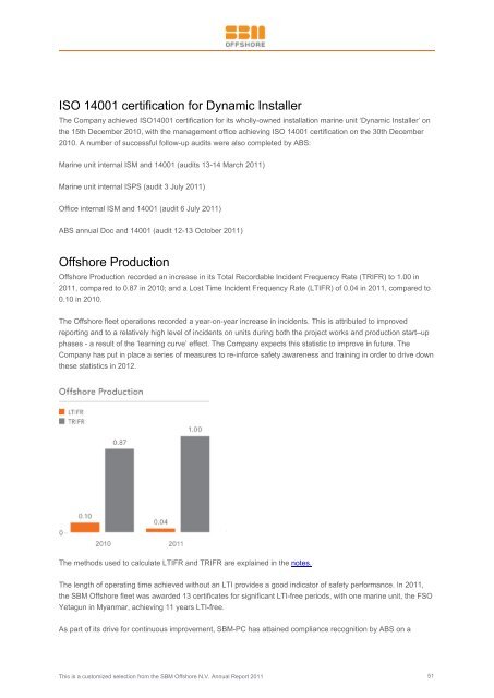 2011 Annual Report - SBM Offshore