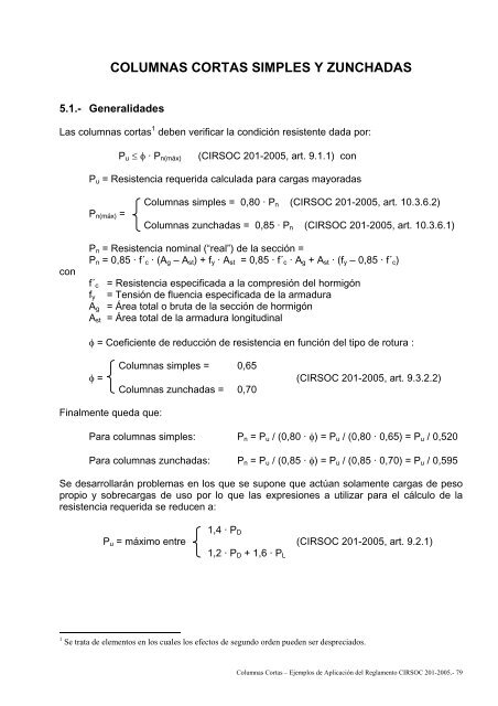 COLUMNAS CORTAS SIMPLES Y ZUNCHADAS - INTI