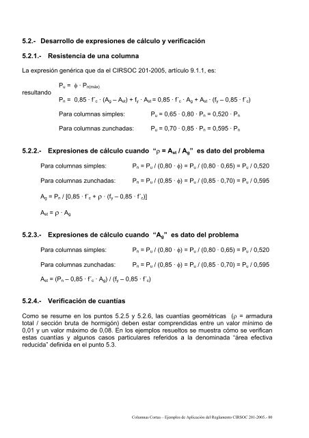 COLUMNAS CORTAS SIMPLES Y ZUNCHADAS - INTI