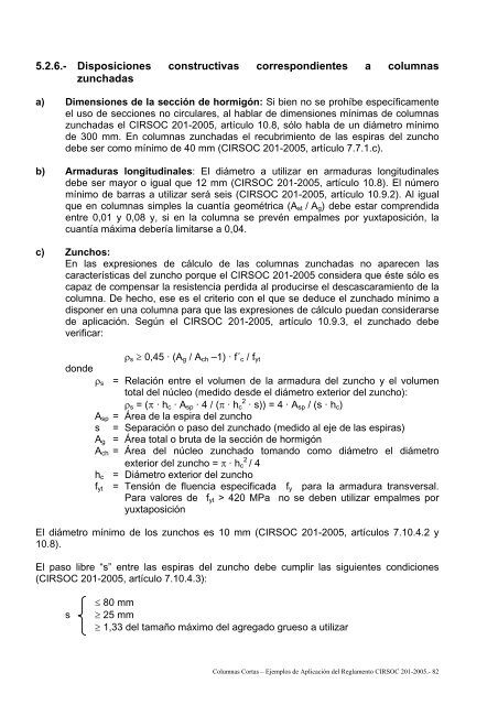 COLUMNAS CORTAS SIMPLES Y ZUNCHADAS - INTI