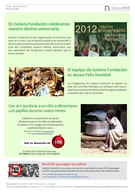 Isolana Fundación Privada - Boletines 2013