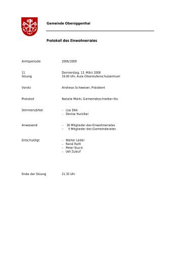 Protokoll 2008-03-13 - Gemeinde Obersiggenthal