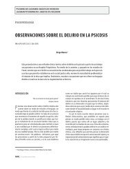 ObservaciOnes sObre el deliriO en la psicOsis - Revista GPU