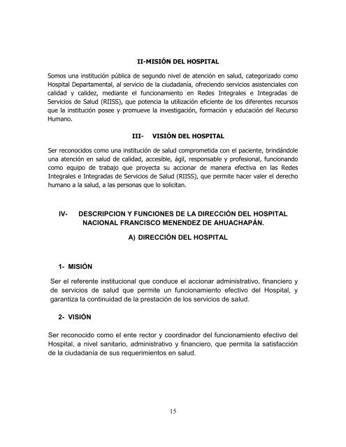 MANUAL DE ORGANIZACIÓN Y FUNCIONES HOSPITAL ...
