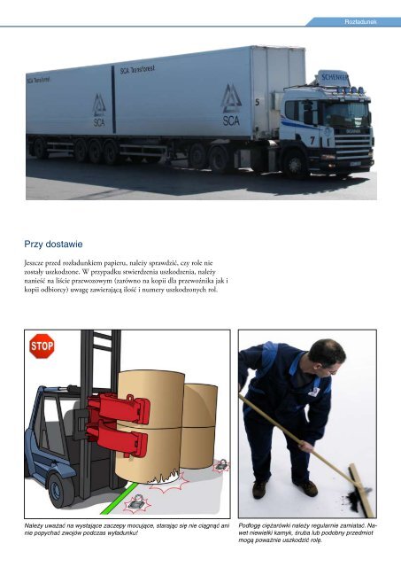 Transport i magazynowanie papieru w rolach - SCA