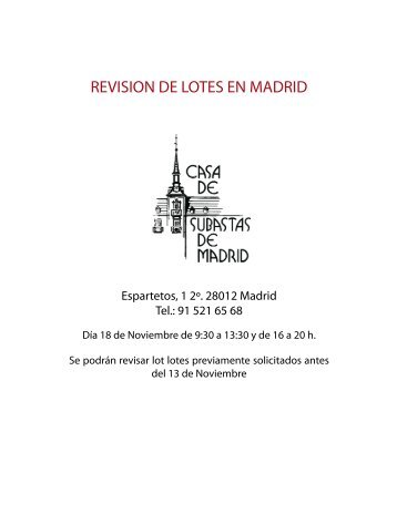 REVISION DE LOTES EN MADRID - Weblog d'en Xavier Caballé