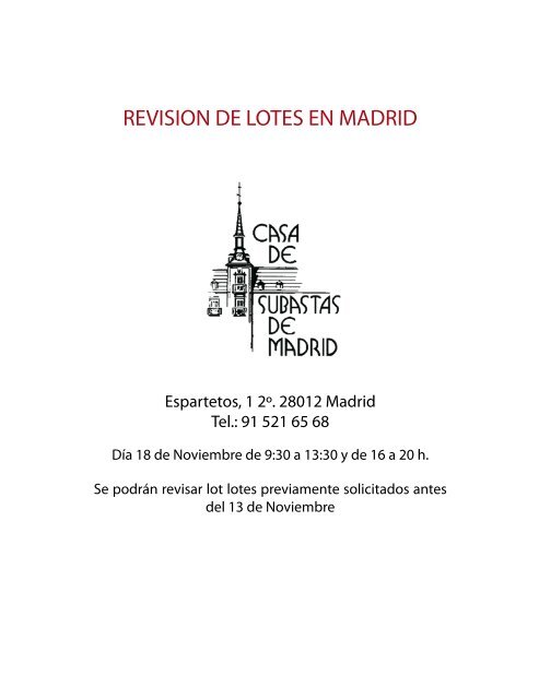 REVISION DE LOTES EN MADRID - Weblog d'en Xavier Caballé