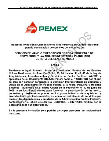 Bases de Invitación a Cuando Menos Tres Personas ... - PEMEX.com