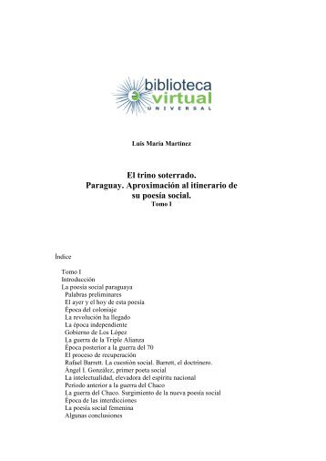 El trino soterrado. Paraguay. Aproximación al itinerario de su poesía ...