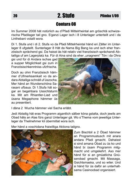 PFIMBAInformationsblatt der Pfadi Mittelrheintal Ausgabe 1/2009